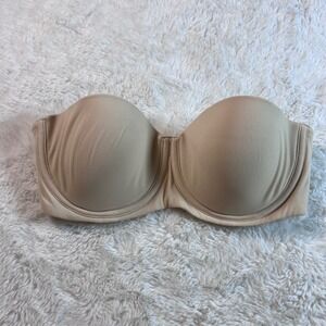 SKIMS Essential Strapless Underwire Bra Nude Beige 30D Molded Cups RN158973